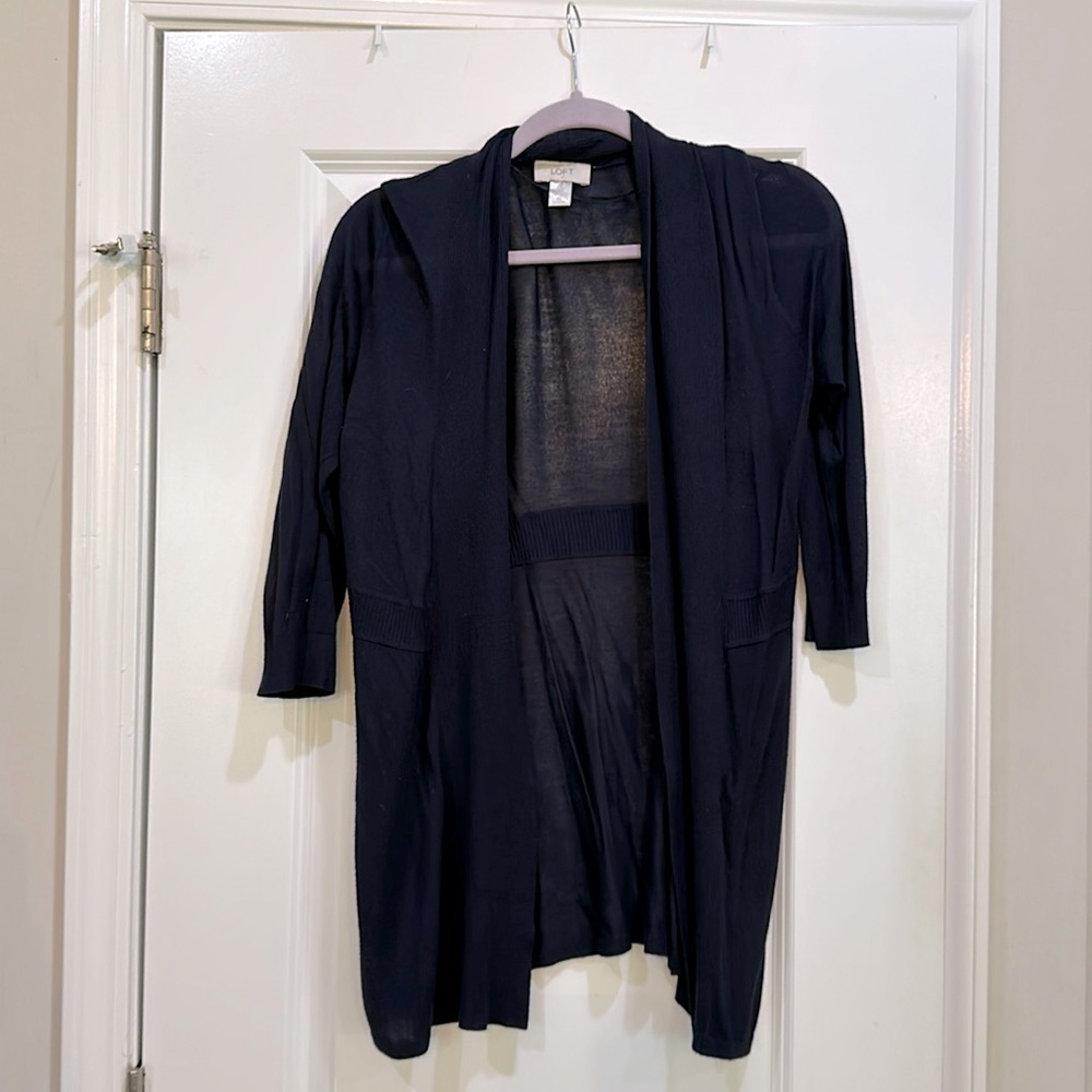 Lightweight 3/4 sleeve Navy Cardigan